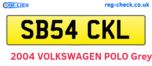 SB54CKL are the vehicle registration plates.