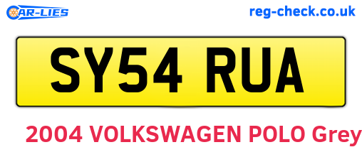 SY54RUA are the vehicle registration plates.