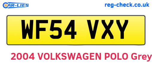 WF54VXY are the vehicle registration plates.
