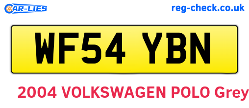 WF54YBN are the vehicle registration plates.