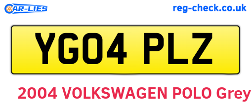YG04PLZ are the vehicle registration plates.