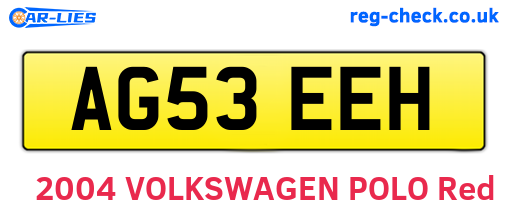 AG53EEH are the vehicle registration plates.