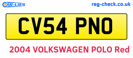 CV54PNO are the vehicle registration plates.