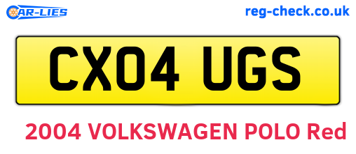 CX04UGS are the vehicle registration plates.