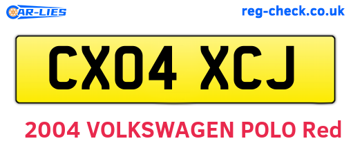 CX04XCJ are the vehicle registration plates.