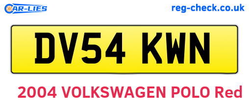 DV54KWN are the vehicle registration plates.