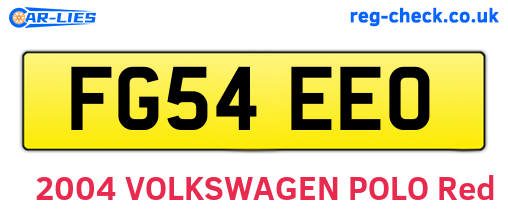 FG54EEO are the vehicle registration plates.