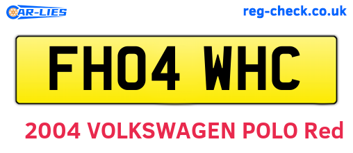 FH04WHC are the vehicle registration plates.