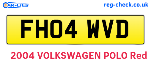 FH04WVD are the vehicle registration plates.