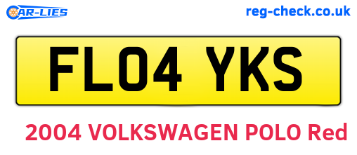 FL04YKS are the vehicle registration plates.