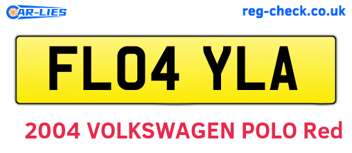 FL04YLA are the vehicle registration plates.