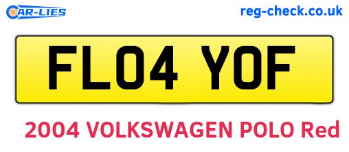 FL04YOF are the vehicle registration plates.