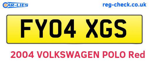 FY04XGS are the vehicle registration plates.