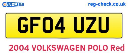 GF04UZU are the vehicle registration plates.