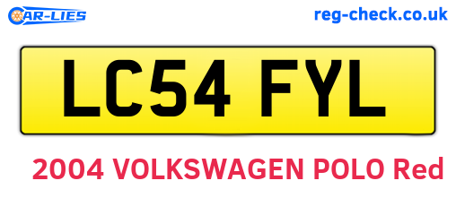 LC54FYL are the vehicle registration plates.