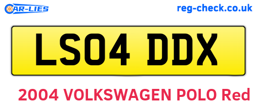 LS04DDX are the vehicle registration plates.