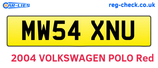 MW54XNU are the vehicle registration plates.