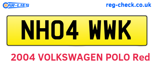 NH04WWK are the vehicle registration plates.