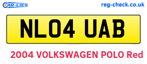 NL04UAB are the vehicle registration plates.