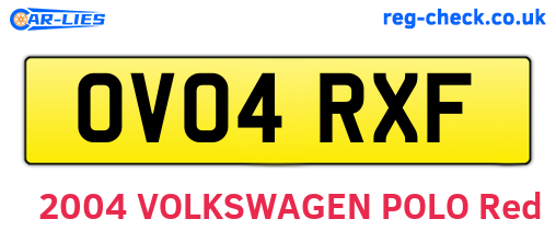OV04RXF are the vehicle registration plates.
