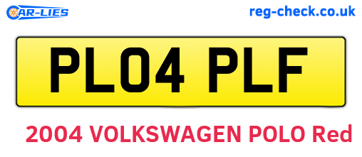 PL04PLF are the vehicle registration plates.