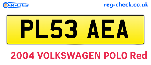 PL53AEA are the vehicle registration plates.