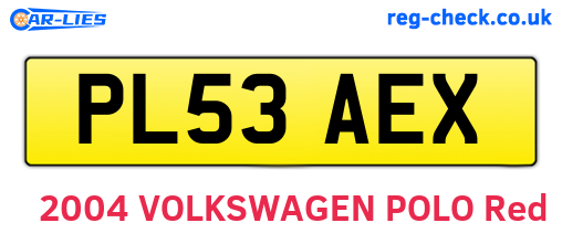 PL53AEX are the vehicle registration plates.