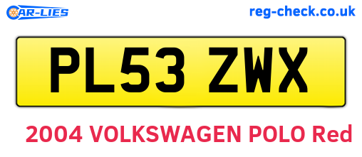 PL53ZWX are the vehicle registration plates.