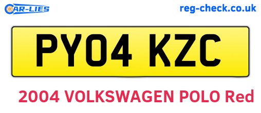 PY04KZC are the vehicle registration plates.