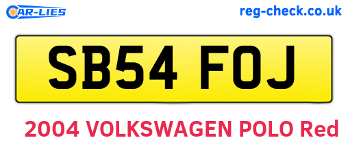 SB54FOJ are the vehicle registration plates.