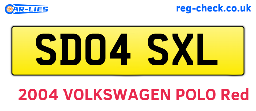 SD04SXL are the vehicle registration plates.