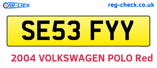 SE53FYY are the vehicle registration plates.