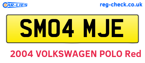SM04MJE are the vehicle registration plates.