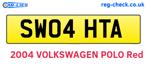 SW04HTA are the vehicle registration plates.