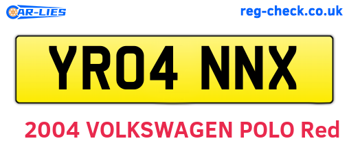 YR04NNX are the vehicle registration plates.