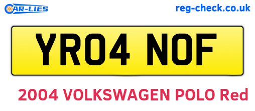 YR04NOF are the vehicle registration plates.