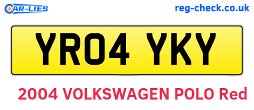 YR04YKY are the vehicle registration plates.