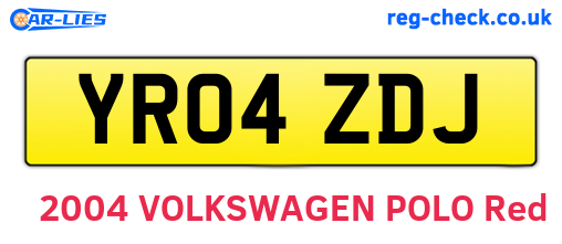 YR04ZDJ are the vehicle registration plates.