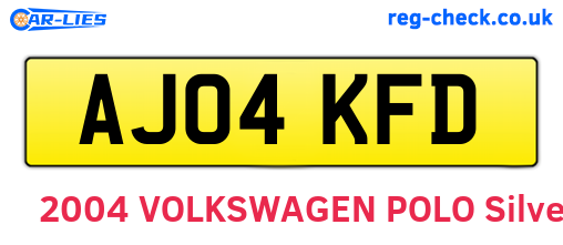 AJ04KFD are the vehicle registration plates.