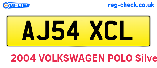 AJ54XCL are the vehicle registration plates.