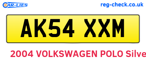AK54XXM are the vehicle registration plates.