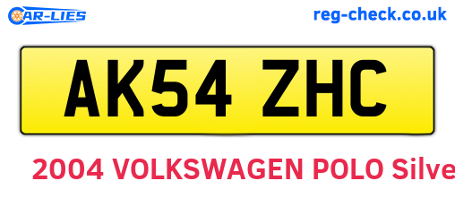 AK54ZHC are the vehicle registration plates.