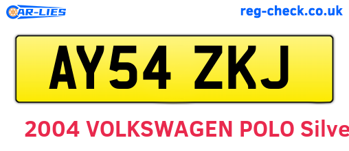 AY54ZKJ are the vehicle registration plates.