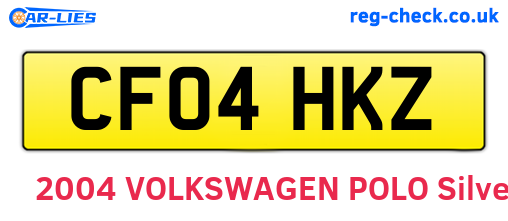 CF04HKZ are the vehicle registration plates.