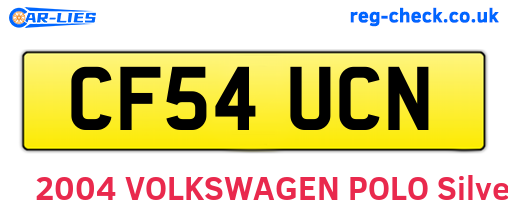 CF54UCN are the vehicle registration plates.