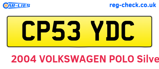 CP53YDC are the vehicle registration plates.