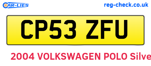 CP53ZFU are the vehicle registration plates.