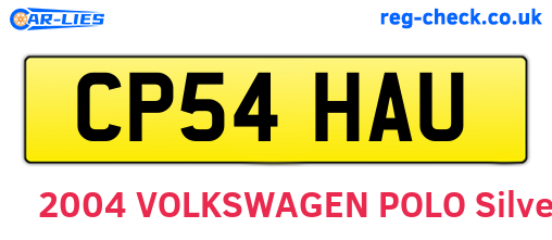CP54HAU are the vehicle registration plates.