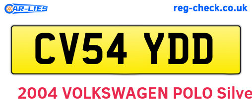 CV54YDD are the vehicle registration plates.