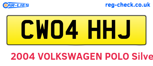 CW04HHJ are the vehicle registration plates.